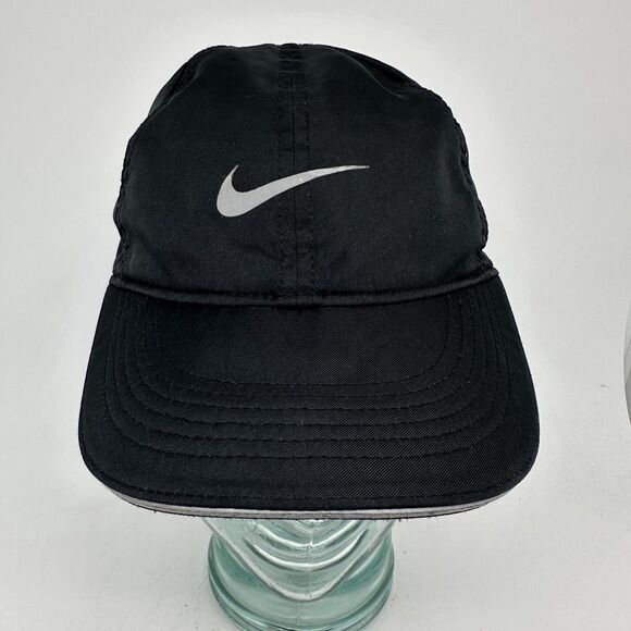 Nike Hat Cap Strap Back Black Dri-Fit Featherlight Running Women Athletic Sports - Picture 1 of 9